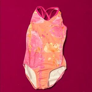 Girls' Pink and Orange Simone Biles Leotard